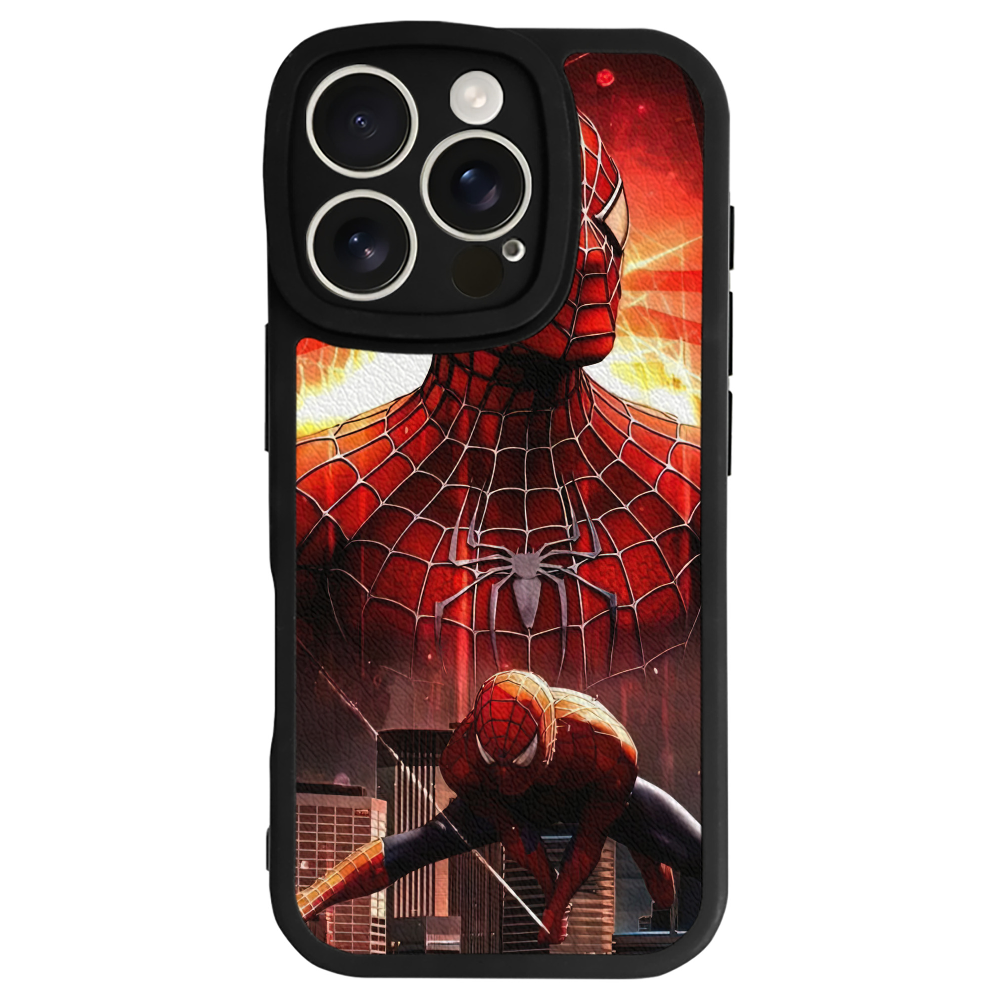 Spider Man スパイダーマン 【iPhone 16シリーズ対応】シリコンスマホケース（レザー調） 材質：シリコン